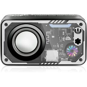 Bluetooth Speaker with RGB Lights,5W Small Wireless Speaker with Clear Sound - Gifts Ideas for Men/Women/Teenagers- Support TWS/TF Card,Portable&Transparent Design