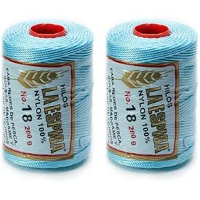 Espiga No.18-100% Nylon Omega String Cord for Knitting and Crochet - 23 Aqua (Pack of 2)