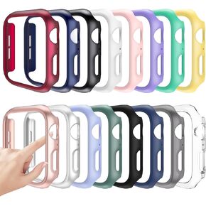 16 Pcs Case for Apple Watch Series SE (2022)/6/5/4/SE 40mm, Hard PC Protective Case, Edge Protector Bumper Frame Cover Compatible with iWatch Series SE (2022) 6/5/4/SE 40mm