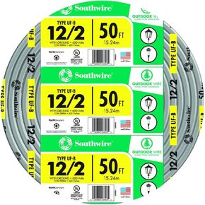Southwire 13055922 12/2WG UF Wire 50-Foot, Copper