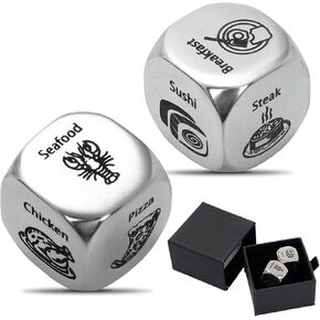 2 PCS Food Decision Dice Game للأزواج - الذكرى السنوية والتاريخ هدايا ليلية له لها ، يوم عيد الحب ، عيد الميلاد ، هدية الأزواج المضحكة للزوجة ، صديقها صديقها