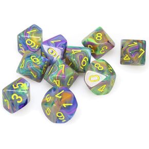 تشيسكس الاحتفالية ريو/صفراء D10 DICE SET (10)