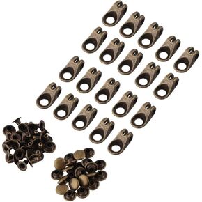 Hztyyier 20pcs حذاء الدانتيل السنانير السنانير الدانتيل تجهيزات مع المسامير لتسلق المخيم تسلق الأحذية أبازيم السنانير الملحقات (برونزي)