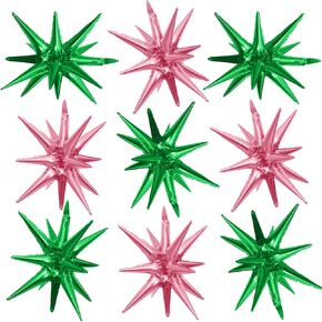 البالونات النجمة القزحية ، 9pcs الانفجار القزحيات نجم البالونات ، 22 بوصة سبايك مخروط البالونات هيليوم مايلار للذكرى السنوية