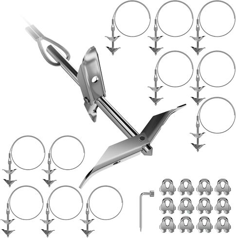 Pugala 2700 lb Holding Capacity 6 Pack Heavy Duty Ground Anchors with Adjustable Clamps - 30'' Double-Layer Cross-Design Earth Anchors for Sheds, Greenhouses, Tents in Saudi Arabia