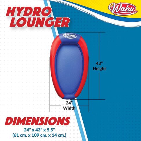 WAHU Hydro Lounger Versatile Pool Lounge Float for Sunbathing, Inflatable Beach and Pool Float Lounger with Inflate/Deflate Valve, Blue/Light Blue in Kuwait