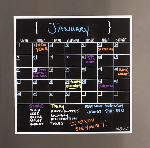 Black Dry Erase Magnet Calendar in Kuwait