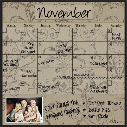 Black Dry Erase Magnet Calendar in Kuwait