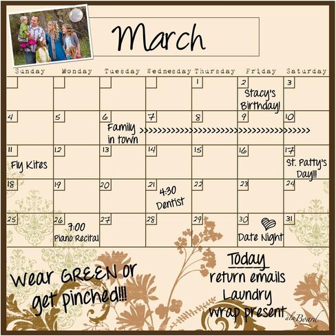 Black Dry Erase Magnet Calendar in Kuwait