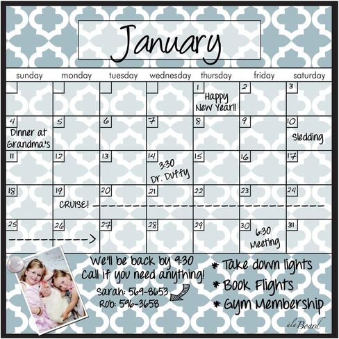 Black Dry Erase Magnet Calendar in Kuwait