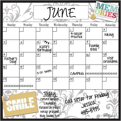 Black Dry Erase Magnet Calendar in Kuwait