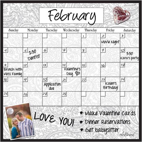 Black Dry Erase Magnet Calendar in Kuwait