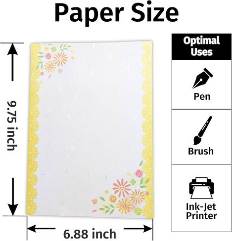 Iyo Washi Printable Stationery Paper 15 Sheets (9.7 x 6.9 inch) Made in Japan, Green Leaf Stationery Paper Japanese Paper, Inkjet Printer, for St. Patrick's Day Letter Writing, Greeting Card in Saudi Arabia