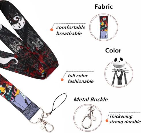 Halloween Nightmare Befor Christmas Horror Lanyard Keychain, Horror ID Badges Lanyard, Key Lanyard for ID Card Holder in Saudi Arabia