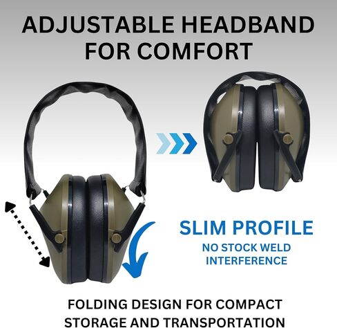 SafeTAC Shooting Ear Protection for Gun Range. Safety Hearing Protection Ear Muffs and Noise Cancelling Headphones Kids. Effective Ear Muffs for Noise Reduction - Black (1 Pack) in Saudi Arabia