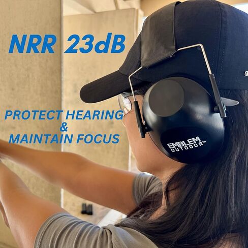 SafeTAC Shooting Ear Protection for Gun Range. Safety Hearing Protection Ear Muffs and Noise Cancelling Headphones Kids. Effective Ear Muffs for Noise Reduction - Black (1 Pack) in Saudi Arabia