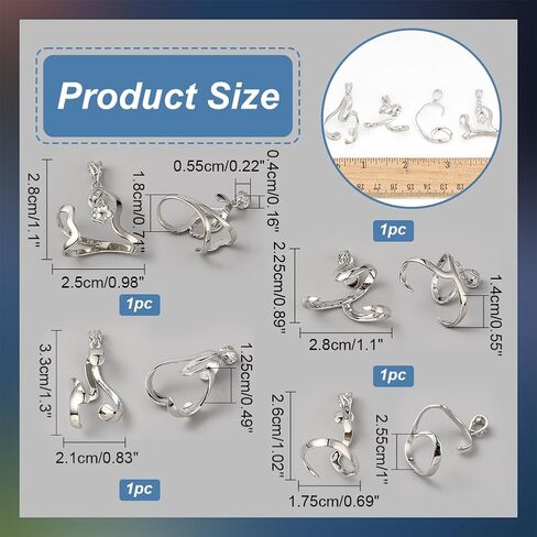 NBeads 4 PCS Brass Blanks Prong Pendant Pendant ، 4 أنماط مخلب قلادة قلادة غير منتظمة قلادة قلادة فارغة مدي قلادة المعادن لـ DIY Gemstone Making Jewelry Making ، Platinum in Saudi Arabia