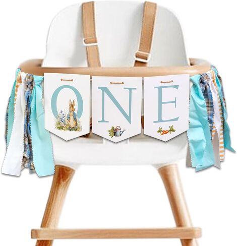 Peter Rabbit High Chair Banner - First Birthday Party Highchair Banner,Easter Peter Rabbit Party Supplies For Girls And Boys,Baby Shower Decorations (rabbit banner) in Saudi Arabia