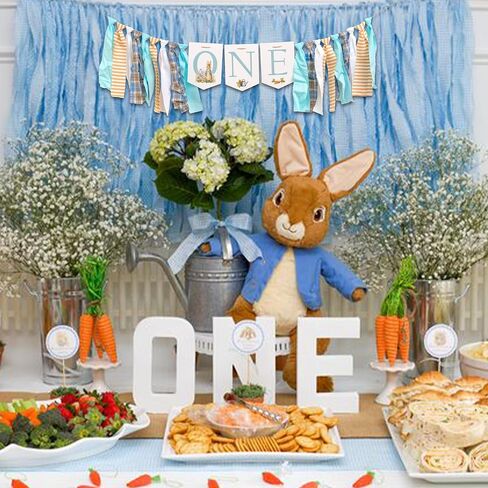Peter Rabbit High Chair Banner - First Birthday Party Highchair Banner,Easter Peter Rabbit Party Supplies For Girls And Boys,Baby Shower Decorations (rabbit banner) in Saudi Arabia