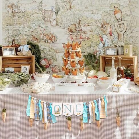Peter Rabbit High Chair Banner - First Birthday Party Highchair Banner,Easter Peter Rabbit Party Supplies For Girls And Boys,Baby Shower Decorations (rabbit banner) in Saudi Arabia