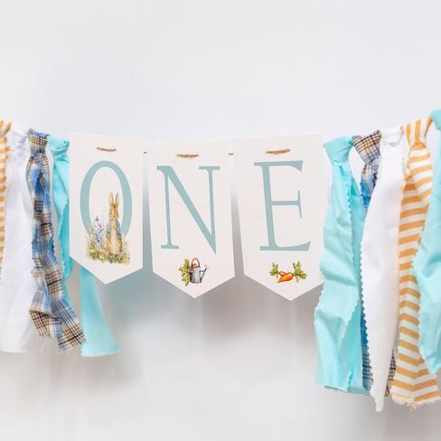 Peter Rabbit High Chair Banner - First Birthday Party Highchair Banner,Easter Peter Rabbit Party Supplies For Girls And Boys,Baby Shower Decorations (rabbit banner) in Saudi Arabia