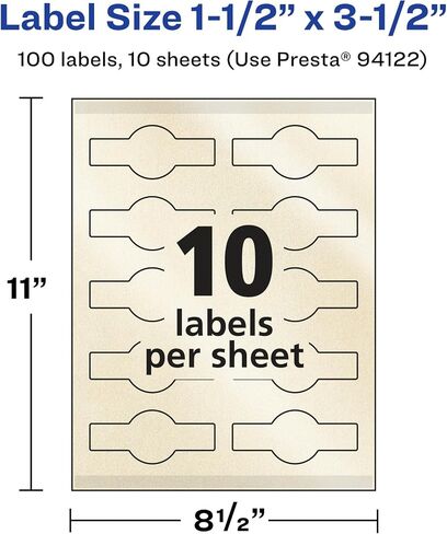 Avery Pearlized Ivory Wraparound Band Labels مع تقنية التغذية المؤكدة ، 1.5 "× 3.5" ، ملصقات فرقة السيجار ، طباعة إلى الحافة ، 100 ، إجمالي ، الليزر/الحبر القابل للطباعة in Kuwait