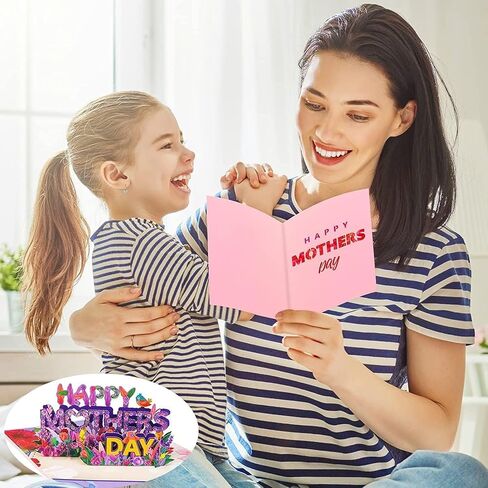 Mother's Day Card - 3D Floral Greeting Card with Heartfelt Message,Mothers Day Gifts, Elegant Handcrafted Design, Mother's Day Gift for Mom, Wife, Grandma - Premium Quality Paper & Envelope Included in Kuwait