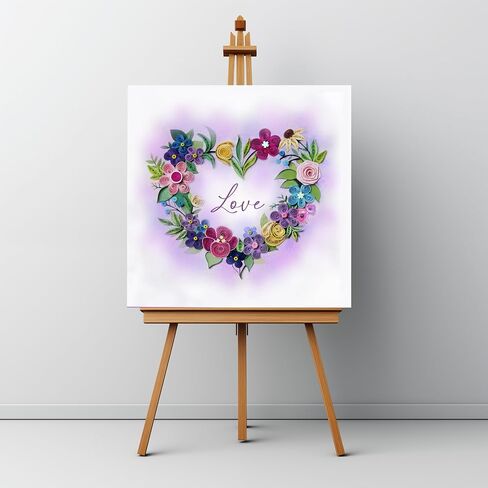 Mother's Day Card, Colorful Flower Heart Card, LOVE Greeting Card, Romantic Quilling Quilled Card for Anniversary, Wedding, Valentine, for Mom Dad Couples Parents Friend (Flower Heart) in Saudi Arabia