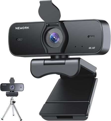 4K Webcam for PC with Auto-Focus, Dual Noise-Cancelling Microphones, Auto Light Correction, USB Plug-and-Play, 77° FOV – Ideal 4K Webcam for Streaming, Video Calls & Conferences in Kuwait