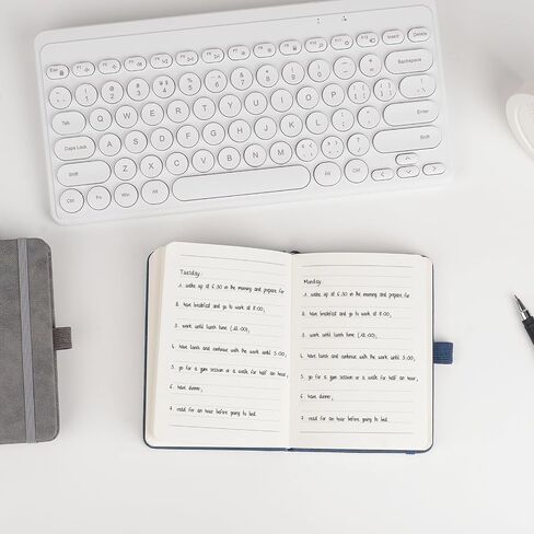 Pocket Notebook Journal for Women Men 3 Pack A6 Hardcover Leather with Pen Loop College Ruled Small Mini Notebook for Note Taking Travel Work School Lined Navy Blue in Saudi Arabia