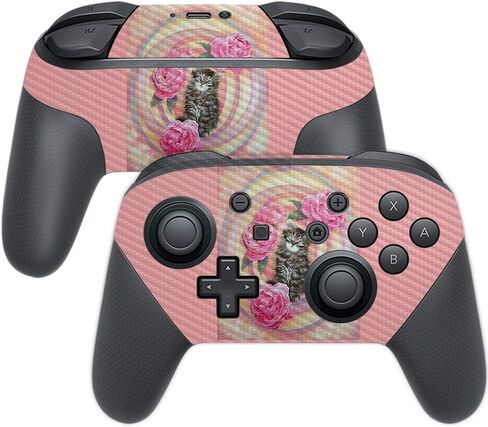 MightySkins Carbon Fiber Skin for Nintendo Switch Pro Controller - Golden Retriever Rainbow | Protective, Durable Textured Carbon Fiber Finish | Easy to Apply, Remove | Made in The USA in Saudi Arabia