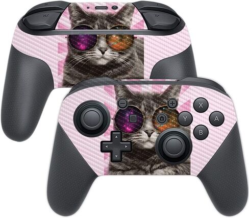 MightySkins Carbon Fiber Skin for Nintendo Switch Pro Controller - Golden Retriever Rainbow | Protective, Durable Textured Carbon Fiber Finish | Easy to Apply, Remove | Made in The USA in Saudi Arabia