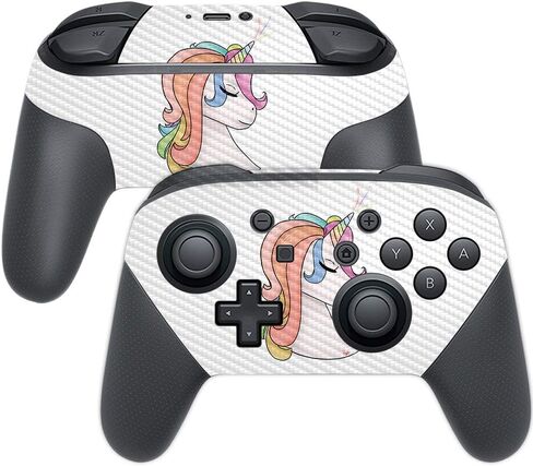 MightySkins Carbon Fiber Skin for Nintendo Switch Pro Controller - Golden Retriever Rainbow | Protective, Durable Textured Carbon Fiber Finish | Easy to Apply, Remove | Made in The USA in Saudi Arabia