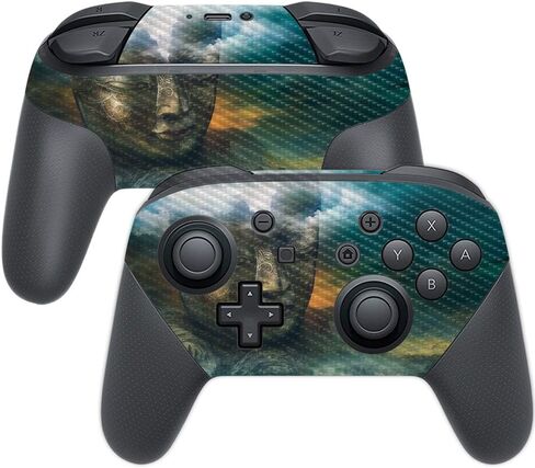 MightySkins Carbon Fiber Skin for Nintendo Switch Pro Controller - Golden Retriever Rainbow | Protective, Durable Textured Carbon Fiber Finish | Easy to Apply, Remove | Made in The USA in Saudi Arabia