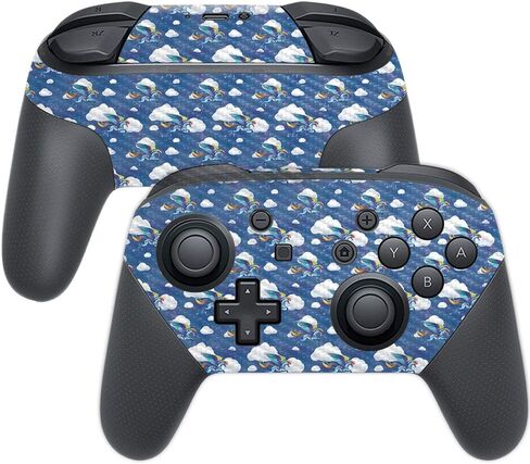 MightySkins Carbon Fiber Skin for Nintendo Switch Pro Controller - Golden Retriever Rainbow | Protective, Durable Textured Carbon Fiber Finish | Easy to Apply, Remove | Made in The USA in Saudi Arabia