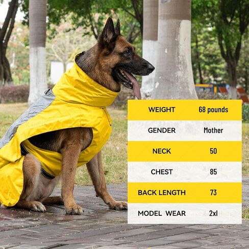 Dog Raincoat with Harness Built in,Outdoor Waterproof Puppy Rain Jacket for Small Dogs,Adjustable Waist by Strap Doggie Rain Coats,Yellow XS in Saudi Arabia