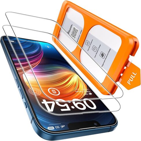 TOCOL for iPhone 16 Plus Screen Protector/iPhone 15 Plus Screen Protector [9H Hardness] [Military Grade Shatterproof] HD Tempered Glass Full Coverage Easy Installation 2 Pack Clear in Kuwait