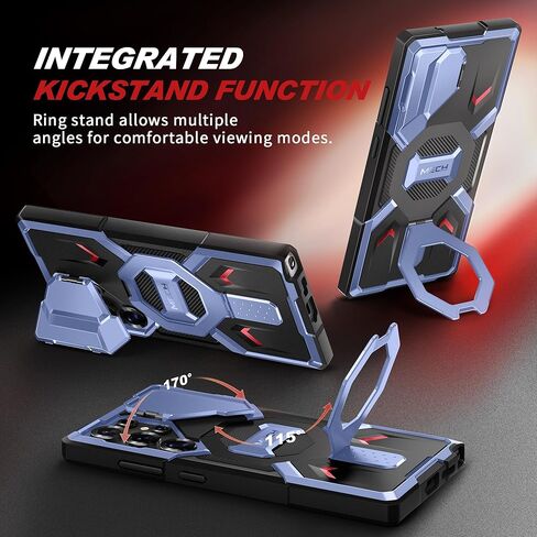 TONGATE Magnetic Stand for Samsung Galaxy S25 Ultra Case, Compatible with Magsafe, [Military Drop Protection] [2 Front Frames & Camera Cover] S25 Ultra Case with Screen Protector & Belt Clip, Black in Kuwait