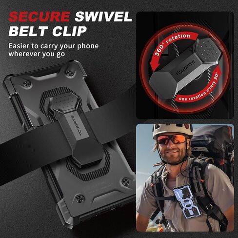 TONGATE Magnetic Stand for Samsung Galaxy S25 Ultra Case, Compatible with Magsafe, [Military Drop Protection] [2 Front Frames & Camera Cover] S25 Ultra Case with Screen Protector & Belt Clip, Black in Kuwait