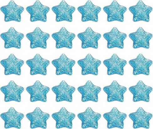 PATIKIL 60 Pcs Flat Back Resin Charms, Glitter Star Charms Bulk Mini Star Shape Flat Back Beads Embellishments for DIY Crafts Phone Case, Blue in Saudi Arabia