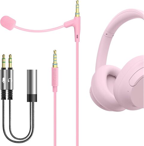 Geekria Boom Mic Headphones Cable Compatible with Sony WH-1000XM6 WH-1000XM5 WH-1000XM4 ULT Wear, 3.5mm Jack Nylon Braided Replacement Cord with Boom Microphone for Gaming & Meeting (5.6ft) in Saudi Arabia
