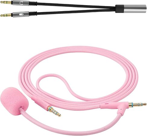 Geekria Boom Mic Headphones Cable Compatible with Sony WH-1000XM6 WH-1000XM5 WH-1000XM4 ULT Wear, 3.5mm Jack Nylon Braided Replacement Cord with Boom Microphone for Gaming & Meeting (5.6ft) in Saudi Arabia