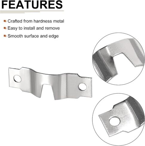 48mm x 15mm x 5mm U Type Hook Good for Frames with Screws - 20Pcs - Good for Hanging Paintings - Picture Frame Hook Photos - Silver Tone in Saudi Arabia