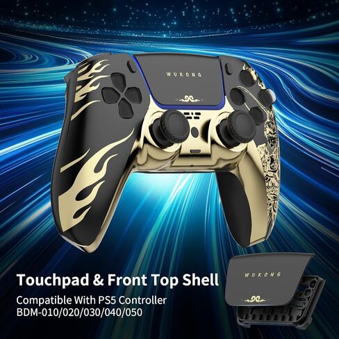 Touchpad Front Shell Compatible with PS5 Controller BDM-010 020 030 040 050, Replacement Faceplate Custom Touch Pad Cover Set and Decorative Trim Shell with Thumbsticks Kits for PS5 Controller in Kuwait