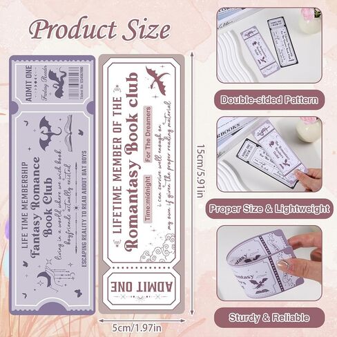 Dragon Romance Bookmarks Gifts - 20PCS Dragon Rider Book Marks Romantasy Reading Bookmarks for Book Lovers Cool Animal Page Clip for Teens Students Teacher Romance Reader Bookish Bookworm Gift in Saudi Arabia
