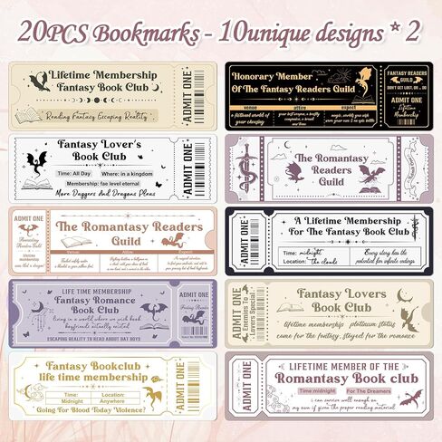 Dragon Romance Bookmarks Gifts - 20PCS Dragon Rider Book Marks Romantasy Reading Bookmarks for Book Lovers Cool Animal Page Clip for Teens Students Teacher Romance Reader Bookish Bookworm Gift in Saudi Arabia