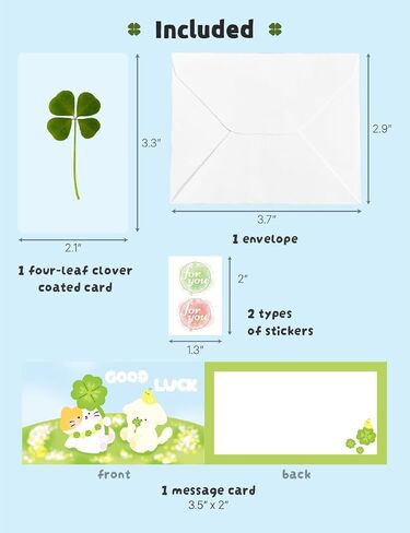 Genuine Real Four-Leaf Clover Bookmark, Elegant Bookmark, Smartphone, Wallet Coated Gift Thank You Card Four-Leaf Clover Gift (Fine Art Card) in Saudi Arabia
