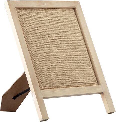 SOFE Linen Desk Bulletin Board Small, 12"×15" Cute Fabric Pin Board White Wash Wood Framed, Tabletop Freestanding Display Photo Memo Vision Board, Rustic Notice Board for Home Office School in Kuwait