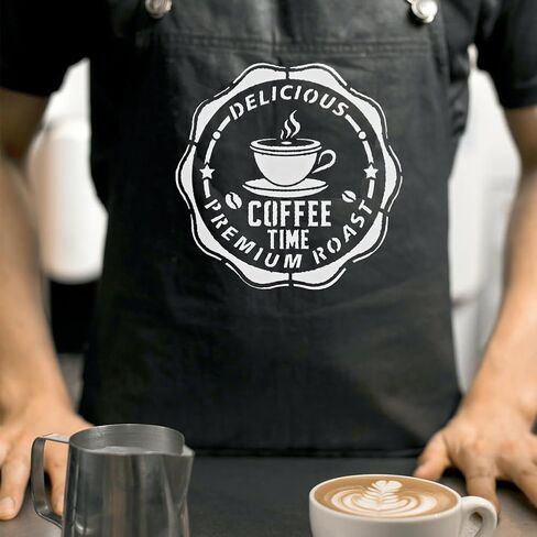 FINGERINSPIRE Coffee Stamp Painting Stencil 11.8x11.8 inch Coffee Beans Cup Stars Template Hollowed Coffee Time Stencil Large Words Delicious Premium Roast Template Daily Theme Stencil for DIY Craft in Saudi Arabia