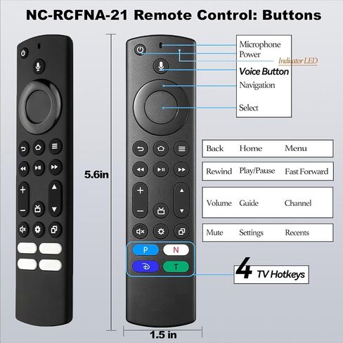 (Pack of 2) New Voice Replacement TV Remote for FireStick 2rd Gen L5B83H,Fit for Amazon Smart TVs Stick (2nd Gen,3rd Gen,Lite,4K),for All Insignia Smart TVs in Saudi Arabia
